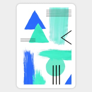 Abstract Composition in Aqua and Blue Magnet